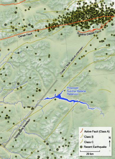Tectonics near the proposed Susitna-Watana Reservoir