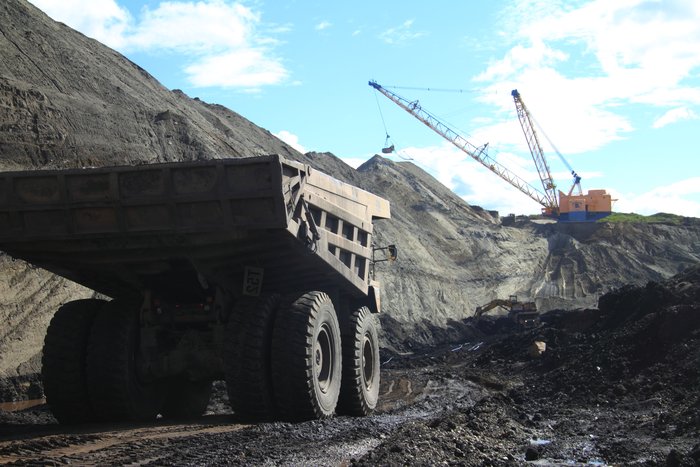 Machinery pulls coal out of Two Bull Ridge coal mine.