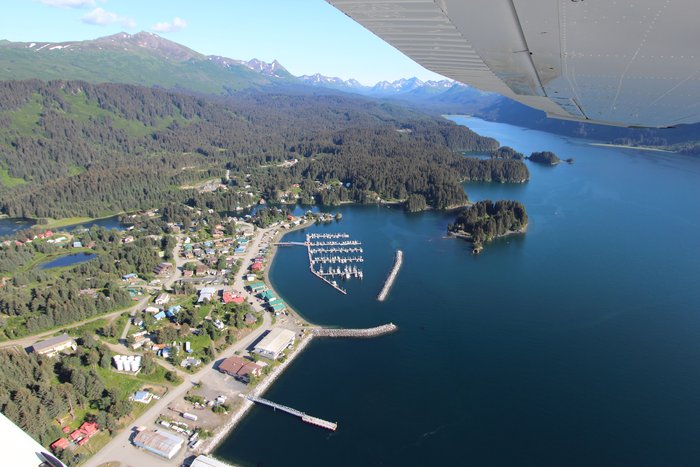 Aerial view of Seldovia, returning from Cook Inlet