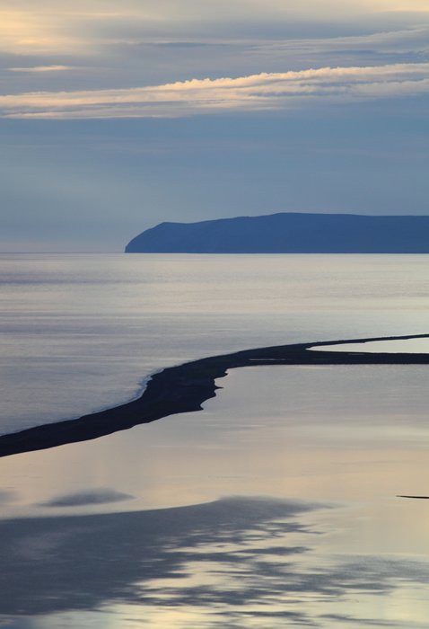 Narrow spits like this create protected lagoons along the Chukchi coast.