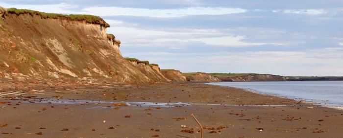 Bluffs along the Bristol Bay coast.