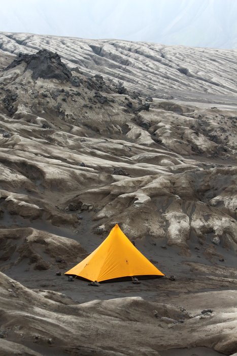 We camped in the complex badlands and lava piles of Okmok Caldera.