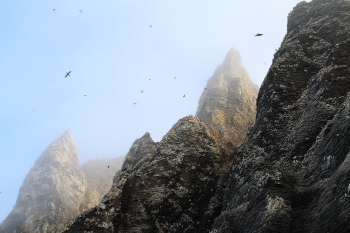 Towering spires and cliffs host giant rookeries on Cape Thompson.