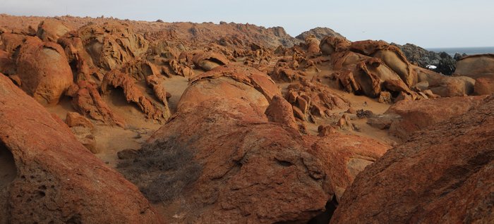 Sculpted igneous boulderscape along the coast of Peru.