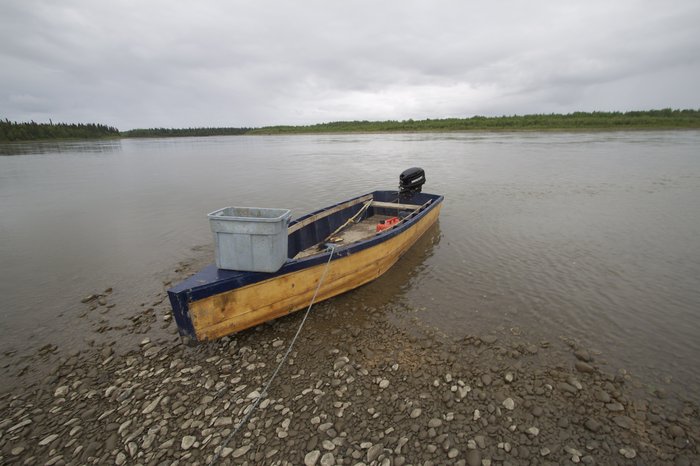In the upriver village of Stony River many people build their own river boats that seem perfectly suited  to their needs.