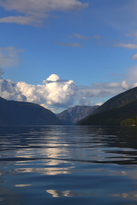 Calm sunny weather in the Great Bear Rainforest (Douglas Channel).