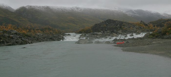 Final rapid coming off of the Main Susitna Glacier Toe
