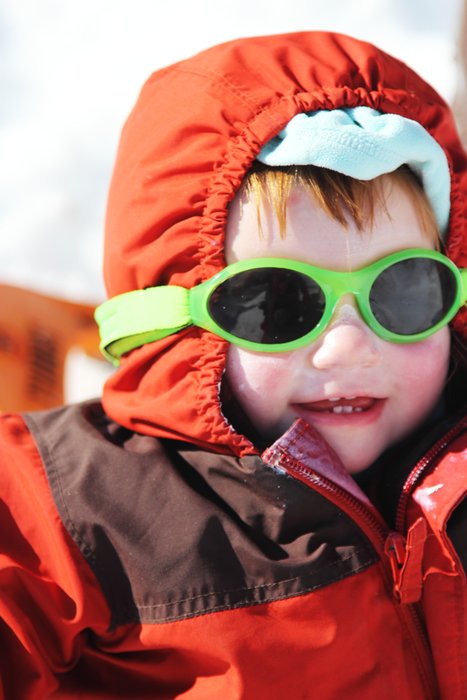 In blinding snow, sunblock and shades are broken out for the first time this year.