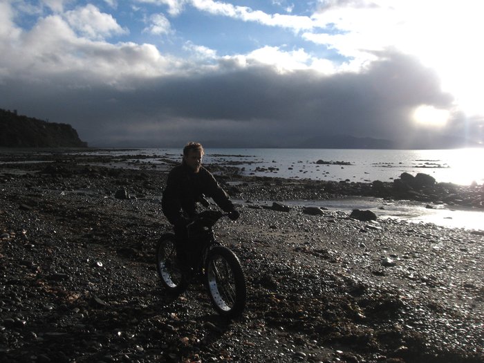 Kim and I did a short ride from Homer to Anchor Point on the beach