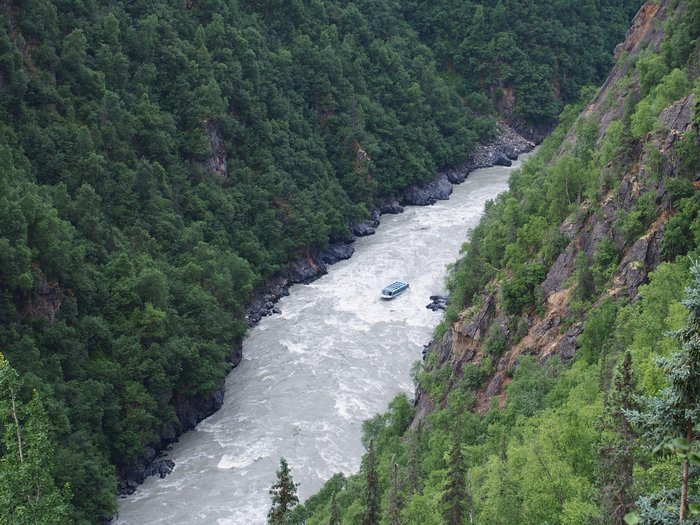 Mahay's jetboat at first major rapid of Devil's Gorge