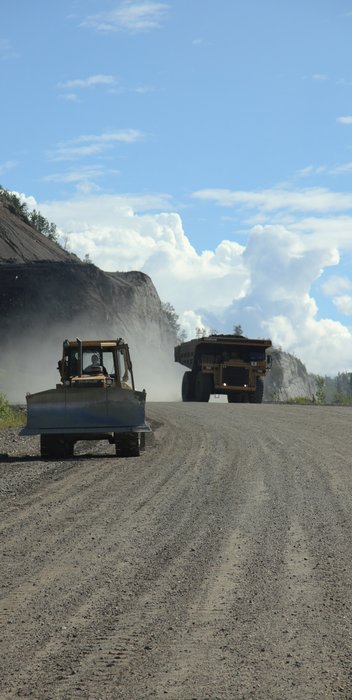 These roads are closed to public access because of the danger from large mine machinery.