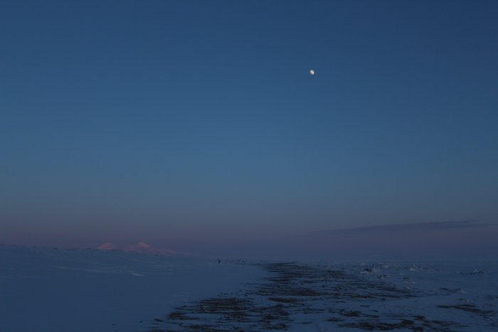 moon over ice
