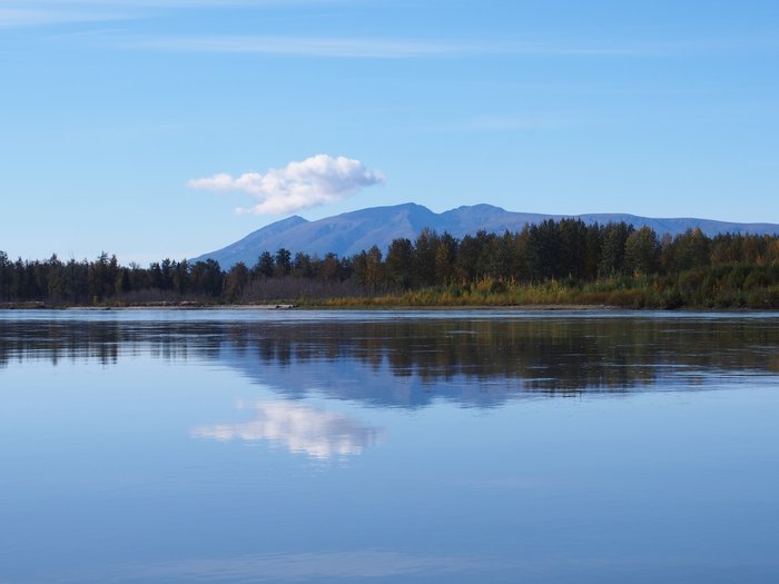 Mount Susitna and glassy Susitna