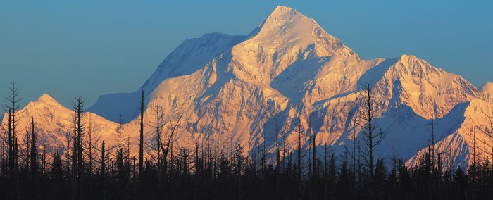 Morning sun on the third highest peak in north America