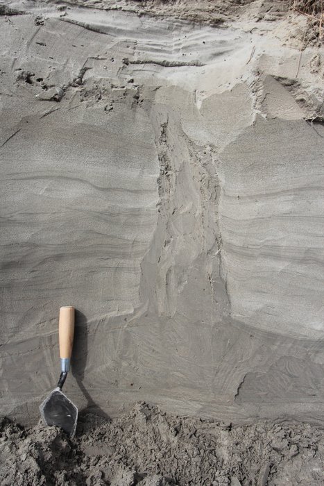 Soft-sediment deformation of unknown cause.