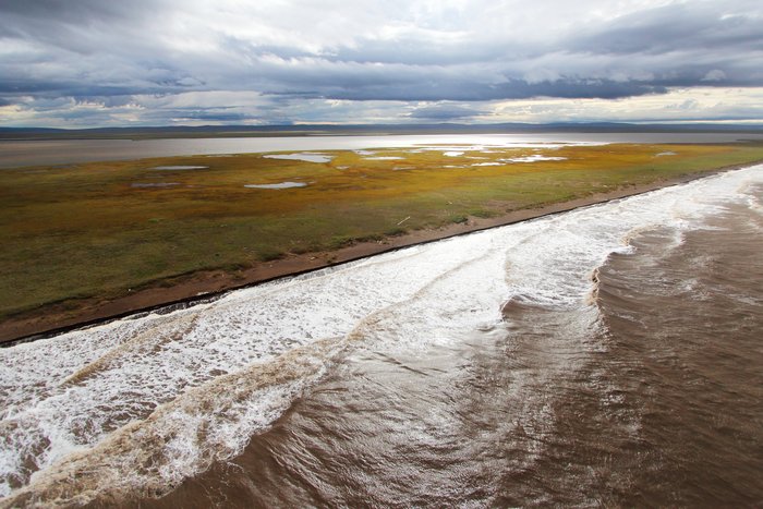 A warm storm means lots of erosion in the arctic, and that means really muddy water.