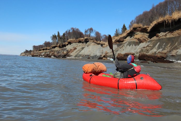 A rapidly eroding bluff at high tide makes paddling sound like a good idea.
