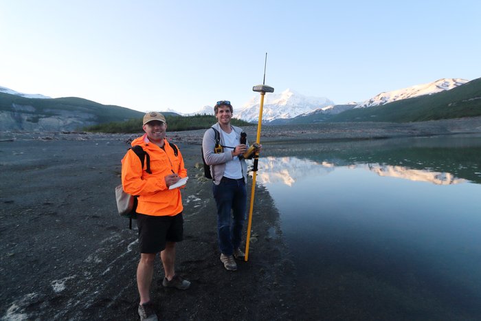 A 2-man tsunami survey team ready to begin the day in Icy Bay, Alaska.