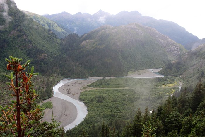 Winding through giant gravel-bars, the Taylor River looks like it's not always this small.
