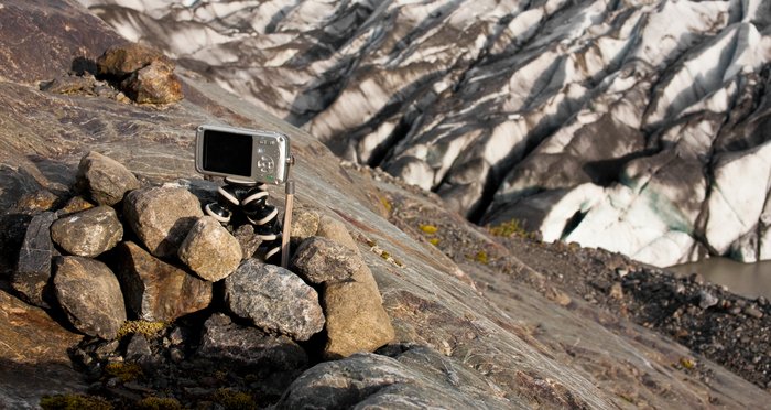 This time lapse camera watched the glacier continuously for 5 days.  This was one of 2 cameras observing the glacier.