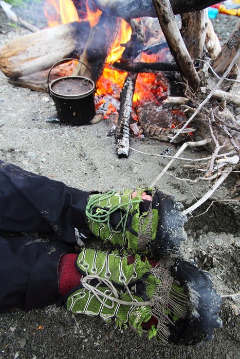 Hig's shoes were barely holding on by the end of 800 miles around Cook Inlet.