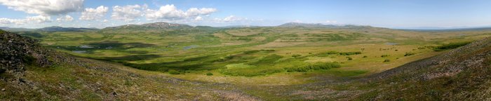 Panorama of Upper Talarik Creek and valley, just above the gorge.