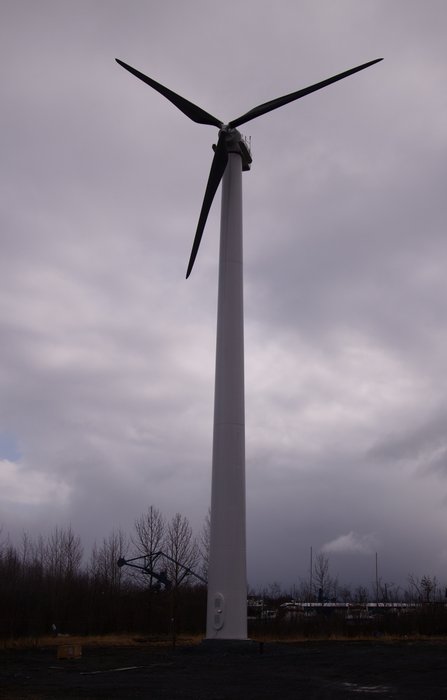 Wind generator at Alaska Vocational School in Seward.