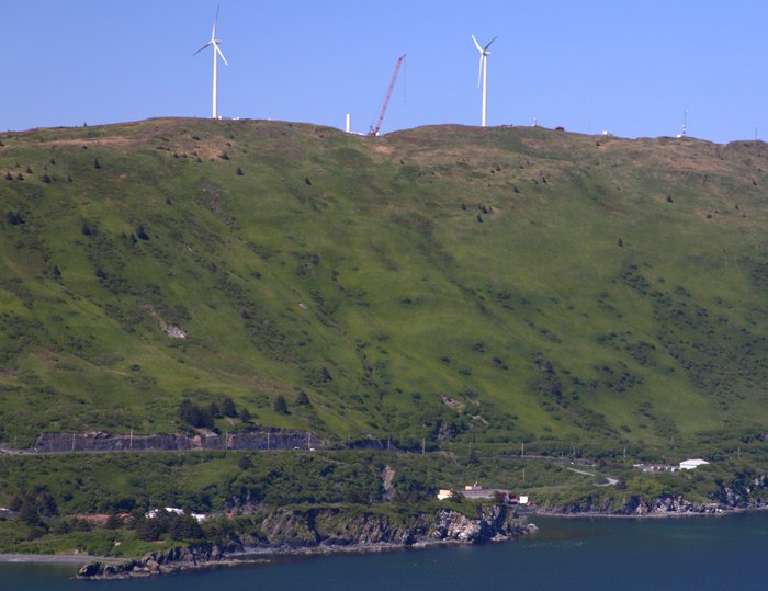 Kodiak's new wind generators getting installed in 2009.