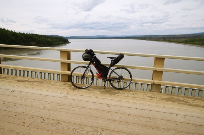 Bike and light weight kit including five days of food at the Yukon River.